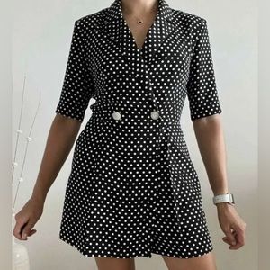 TOPSHOP Polka Dot Romper with Pockets